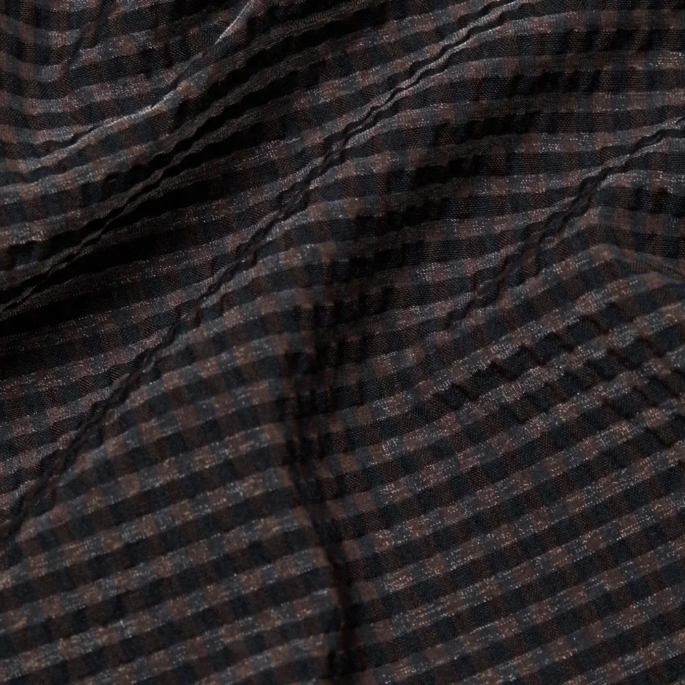 NWT 🖤 GANNI Seesucker Puff-Sleeve Midi Dress - Picture 10 of 12